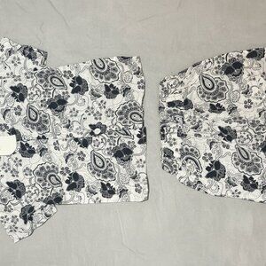 Baby Boy 9-12 Months Black White Paisley Shirt & Shorts Set